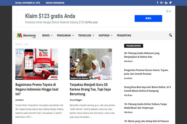 Blogger Blogger Indonesia Contoh Blog Yang Menarik Dan Bagus