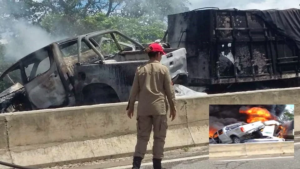 Casal de adultos e criança morrem após batida que resultou em explosão