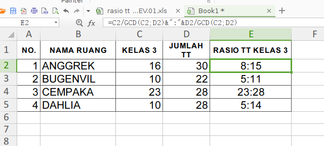 Membuat (Menghitung) Rasio dengan Menggunakan Excel (Spreadsheet)
