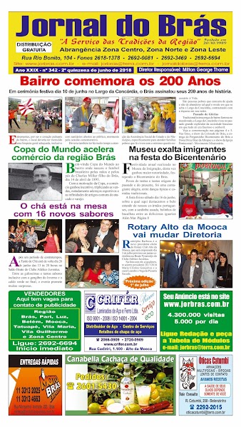Destaques da Ed. 342 - Jornal do Brás