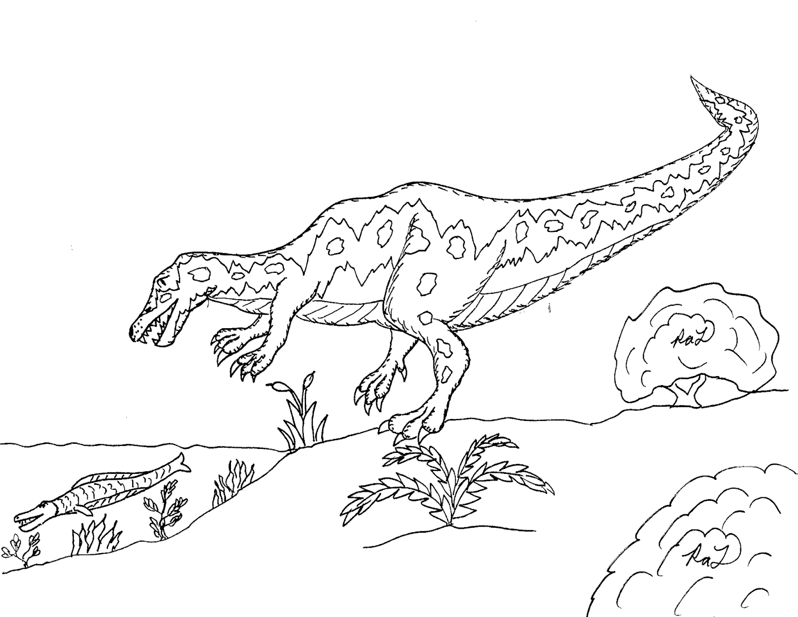 Robin's Great Coloring Pages: Suchomimus & Spinosaurus & Baryonyx