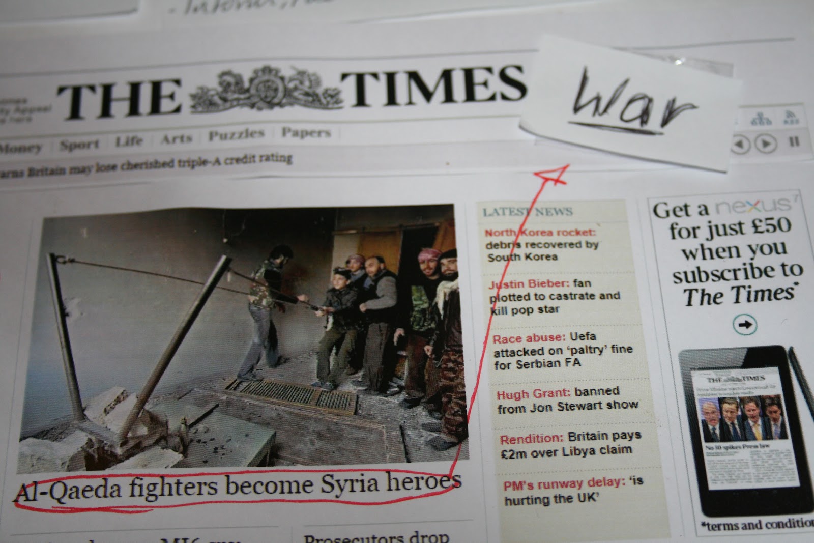 Tabloid newspapers picture