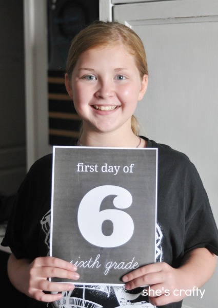 First Day of School free printables with chalkboard background