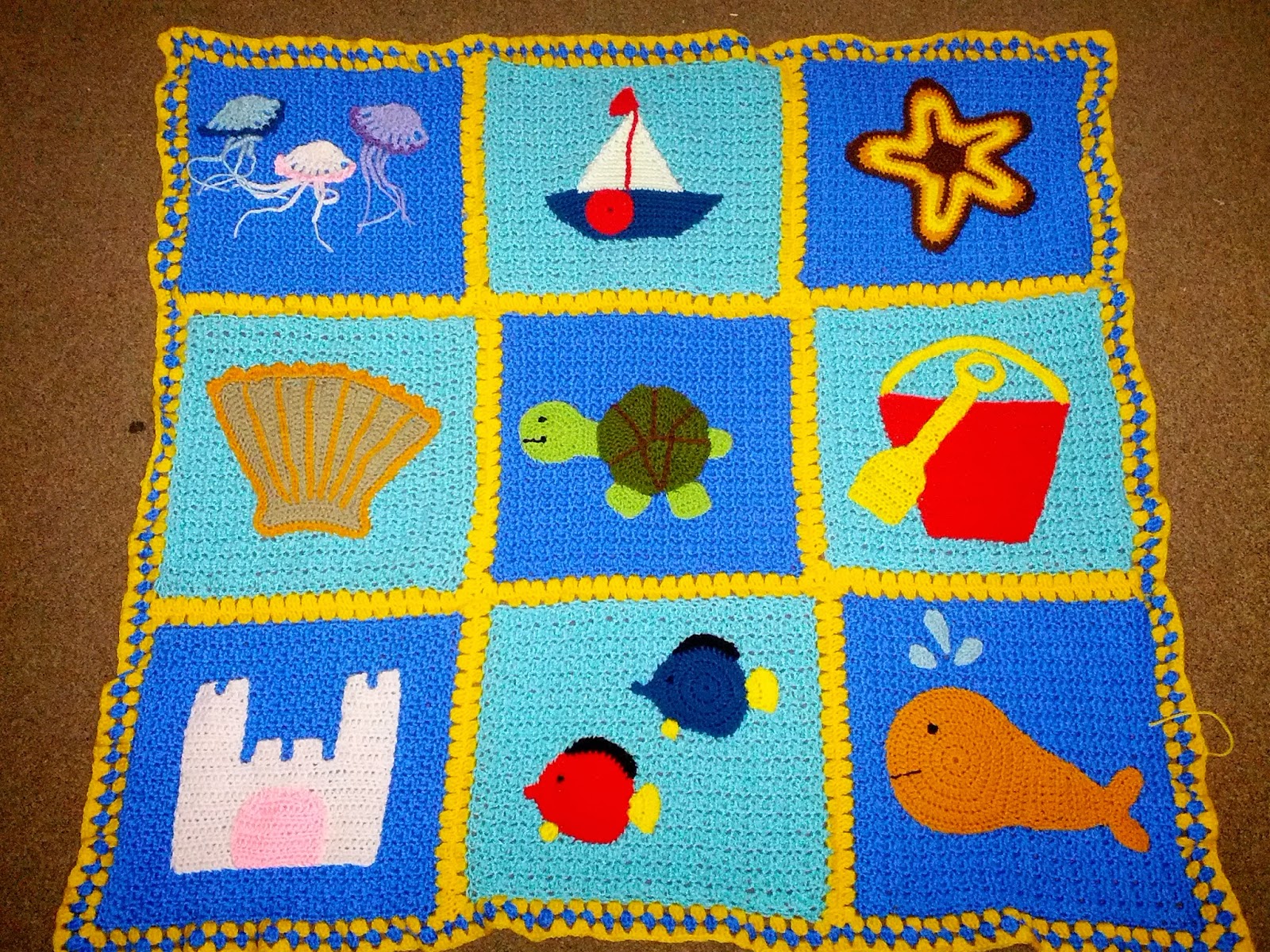 Blooming Lovely Finished Item Crocheted Seaside Blanket