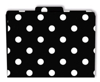 file folders with polka dots