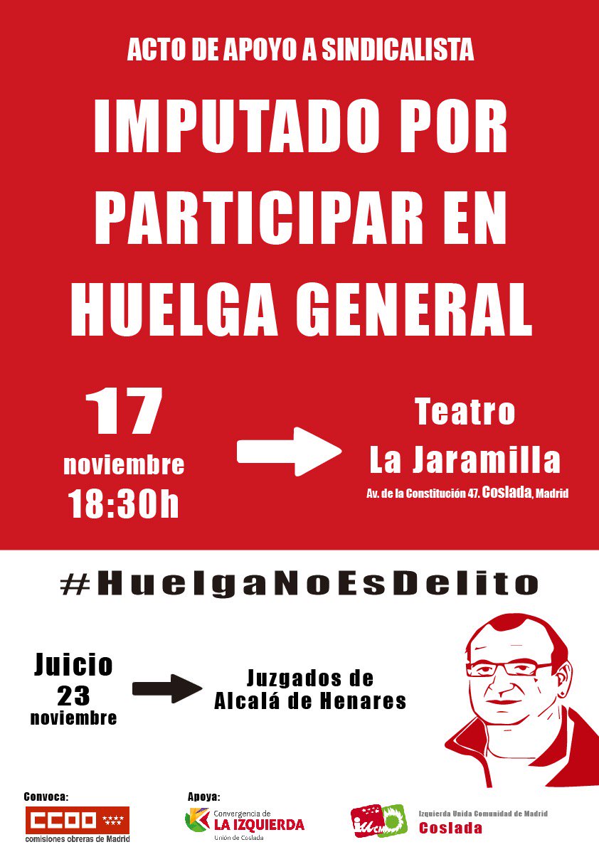 17 noviembre Apoyamos a Pedro Huelga No es Delito