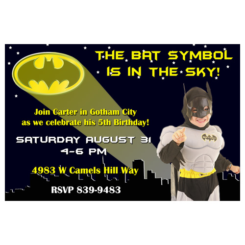 Batman Photo Birthday Party Invitation from McKenna Layne Designs