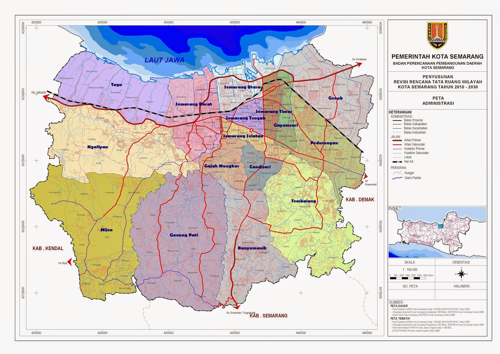 Peta Administrasi Kota Semarang ~ Pamboedi File's