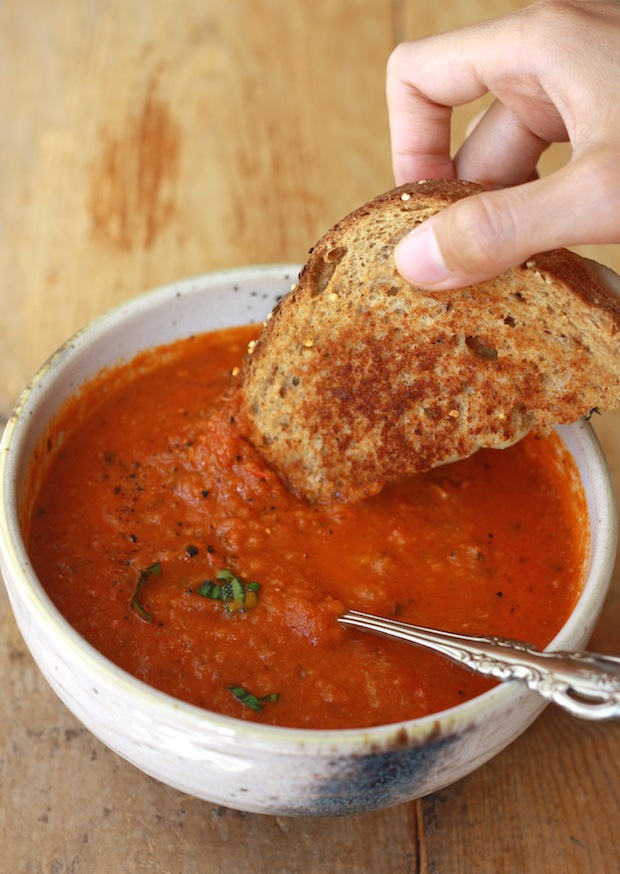 Garden Tomato Basil Soup recipe by SeasonWithSpice.com
