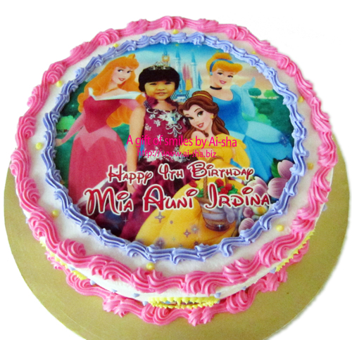 Birthday Cake Edible Image Disney Princess  Ai-sha Puchong Jaya
