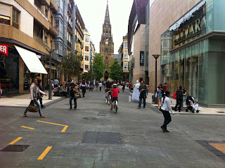 shared street in San Sebastian Spain
