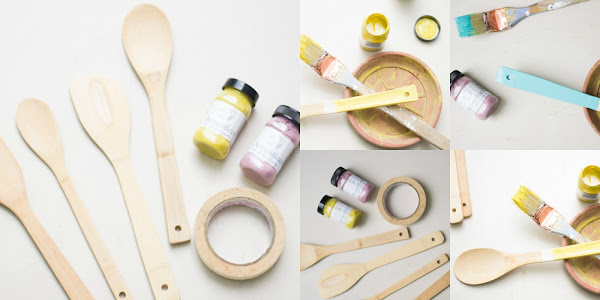 Cucharas madera con color diy