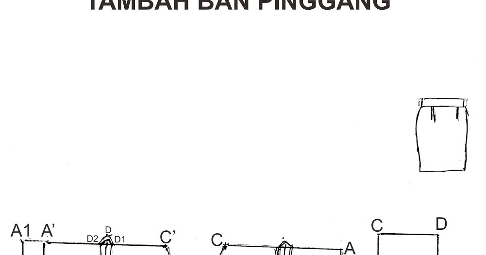 POLA DASAR ROK SPAN TAMBAH BAN PINGGANG Pola Fashion