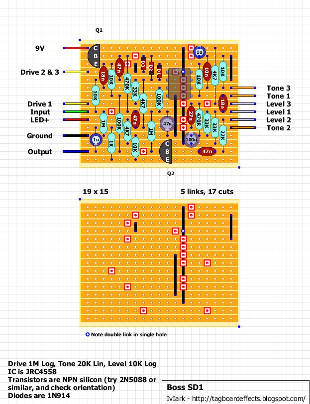 Guitar FX Layouts: Boss SD1 Super Distortion