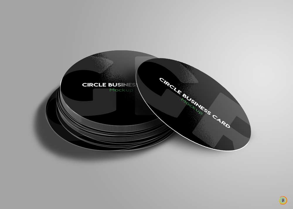black circle business card mockup