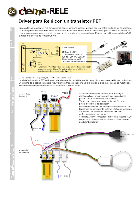 ClemaRele: Driver for relay with a FET transistor