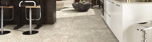 Resilient flooring brings the look of beautiful tile but the practicality of vinyl