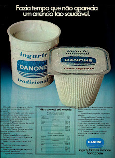 propaganda iogurte Danone - 1974. década de 70. os anos 70; propaganda na década de 70; Brazil in the 70s, história anos 70; Oswaldo Hernandez;
