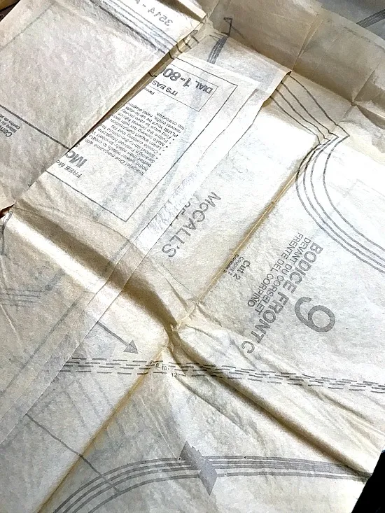 Decoupaging with vintage dress patterns