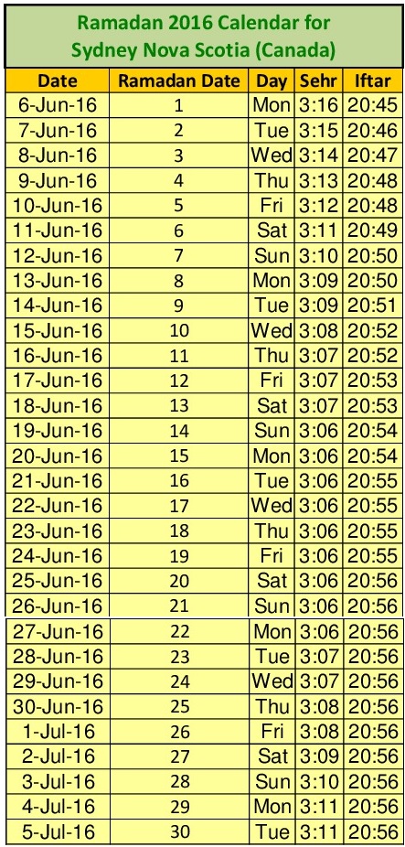 ramadan timetable 2016 ramadan timetable 2016