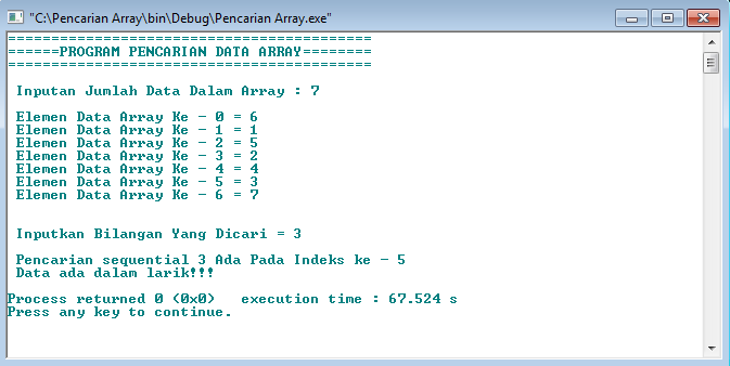 Contoh Program Sequential Search Dalam C++ | Nadym Fatwa Blog's