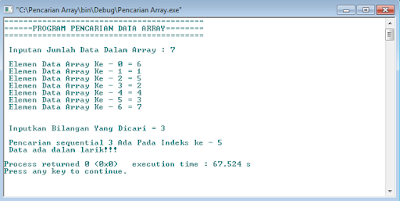 Contoh Program Sequential Search Dalam C++ | Nadym Fatwa Blog's
