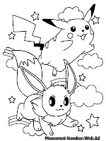 Gambar Mewarnai Pokemon Pikachu