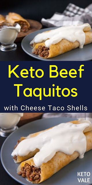 Keto Beef Taquitos with Cheese Taco Shells