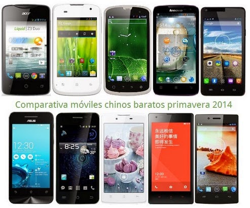 Comparativa de teléfonos móviles chinos baratos
