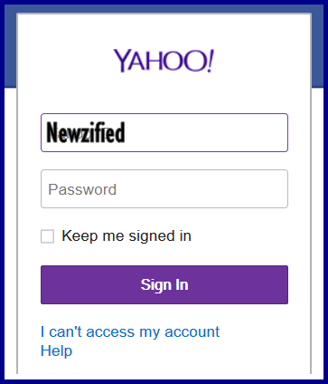can t access yahoo account