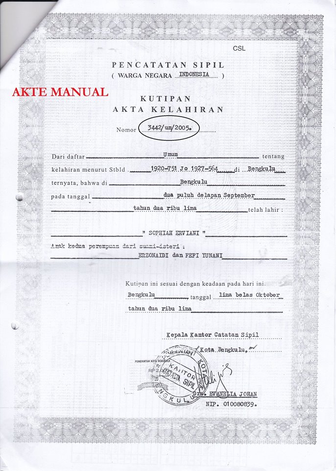 Yang Mana Kolom Nomor Registrasi pada Akta Kelahiran Yang Mana Kolom Nomor Registrasi pada Akta Kelahiran
