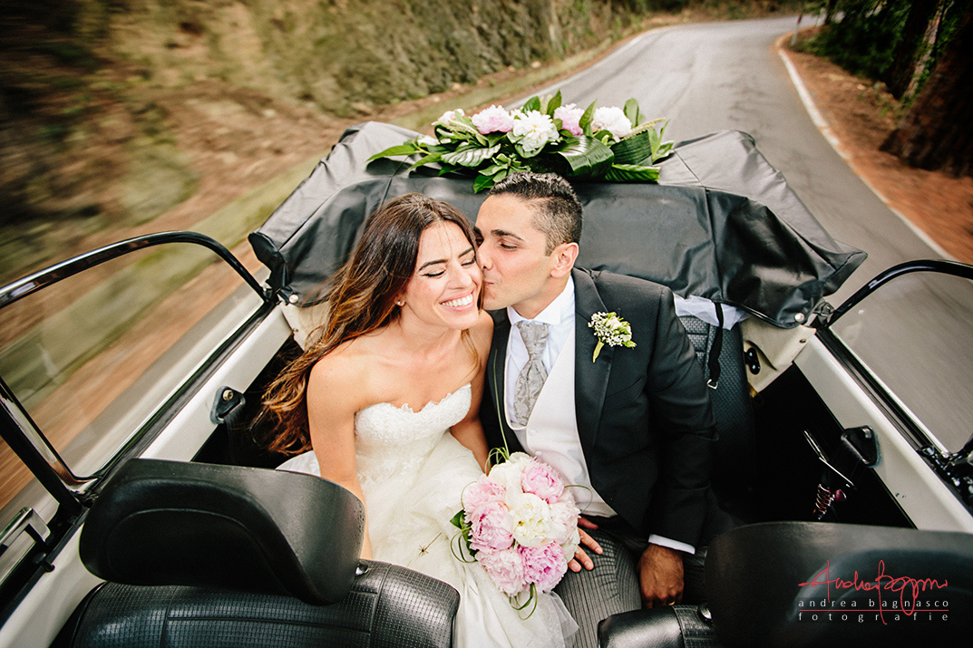 sposi matrimonio Liguria riviera cabriolet auto