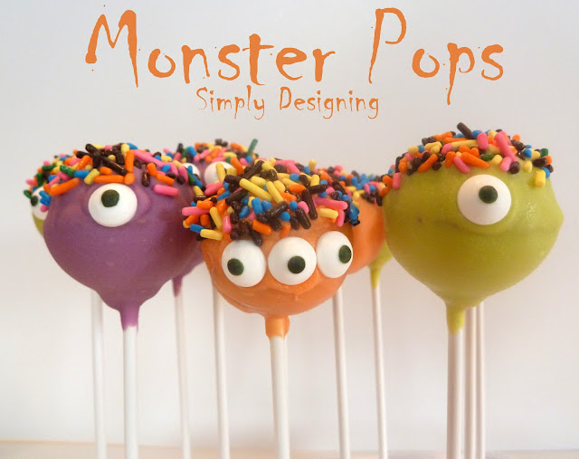 Monster Pops - cute and simple cake pops perfect for Halloween or a Monster Bash Birthday Party | Simply Designing