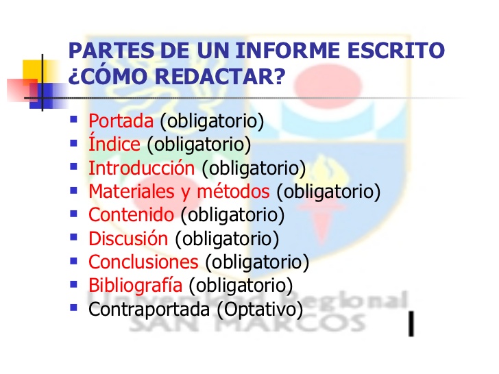 como se redacta un informe
