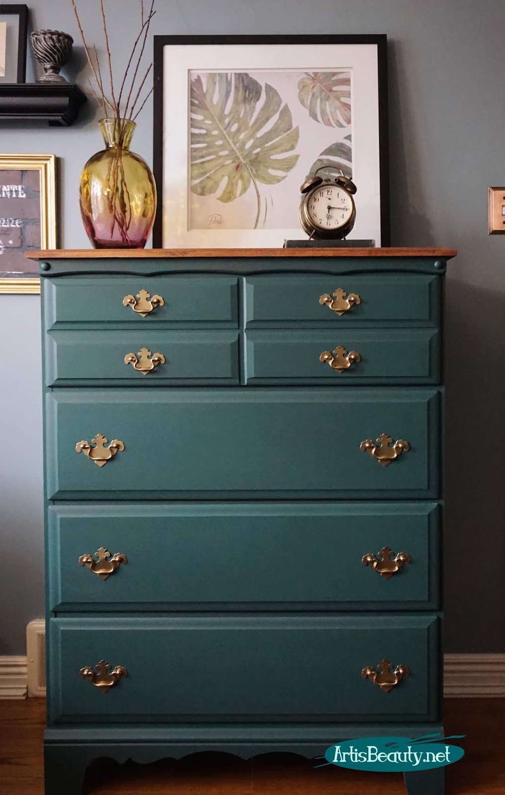 ART IS BEAUTY Outdated dresser given a beautiful makeover using