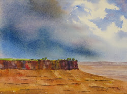 canyonlands park national utah watercolor moab watercolors oberst jim mesas eroded valleys lies canyons southeastern various landscape near been into