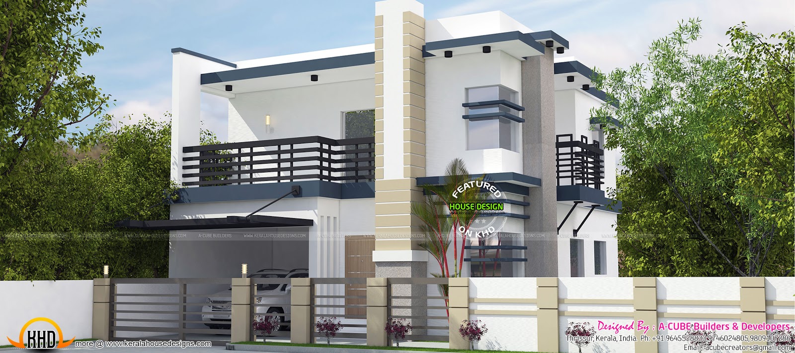 1900 square feet modern 4 BHK home - Kerala home design and floor plans