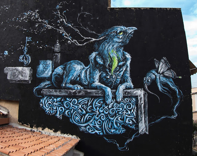 Street Art Mural Painted By Kraser Tres On The Streets of Athens, Greece. 2