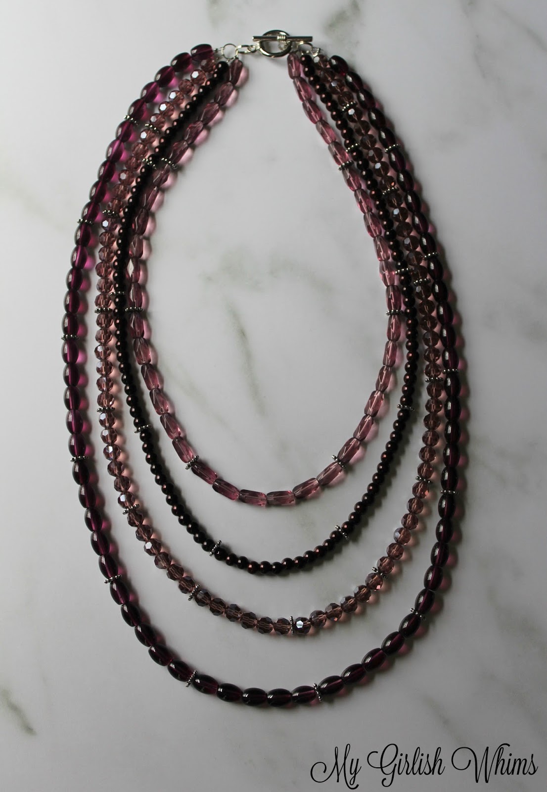 Easy DIY MultiStrand Strung Necklace My Girlish Whims