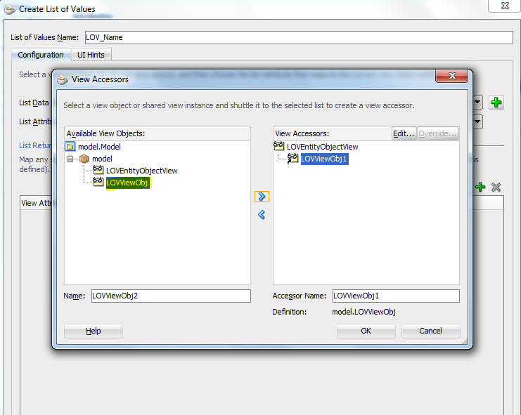Learning SOA: Create an LOV in ADF