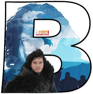 Abecedario GoT Jon Snow. GoT Jon Snow Alphabet.