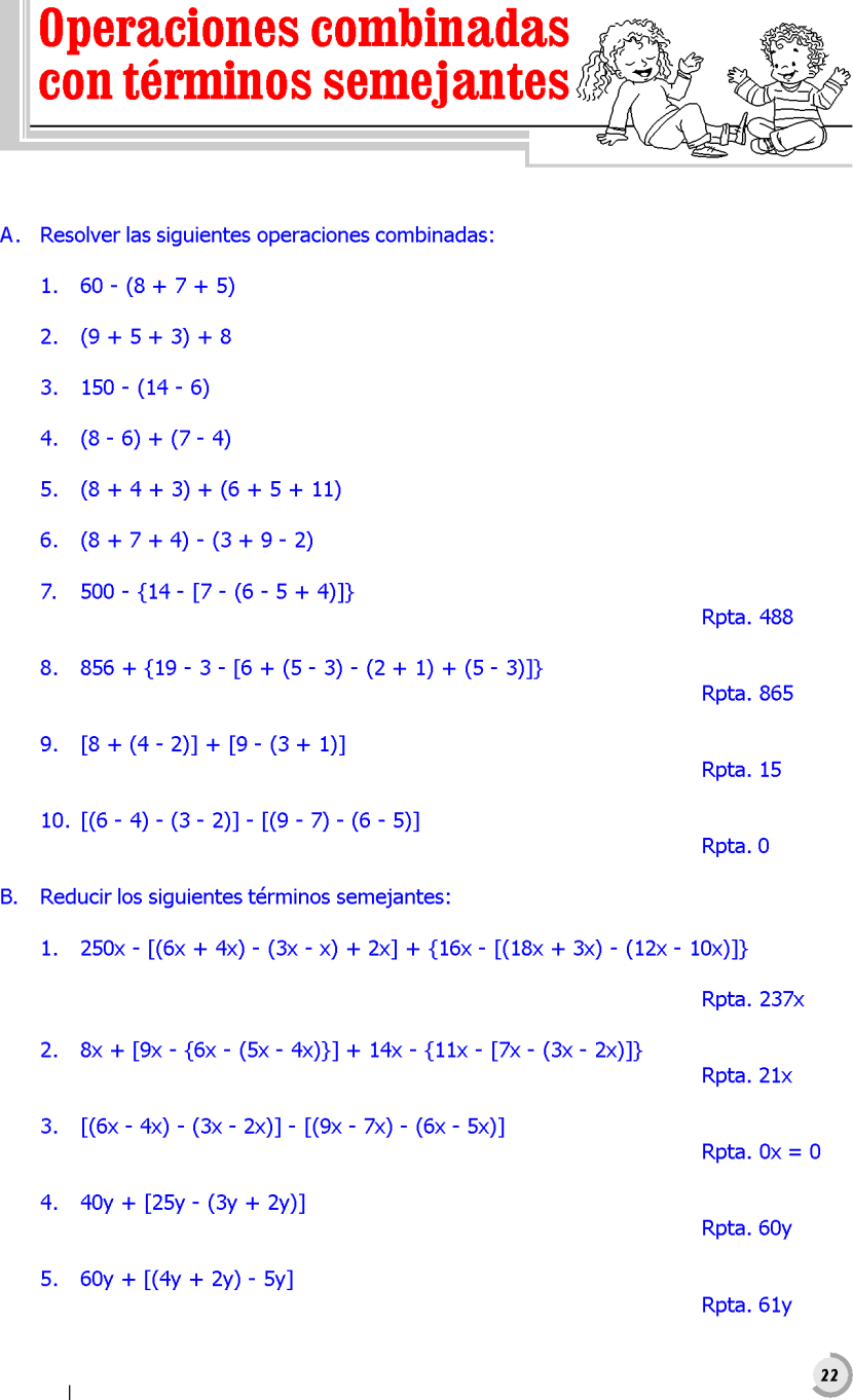 REDUCCIÓN DE TÉRMINOS SEMEJANTES CON SIGNOS DE AGRUPACIÓN EJEMPLOS