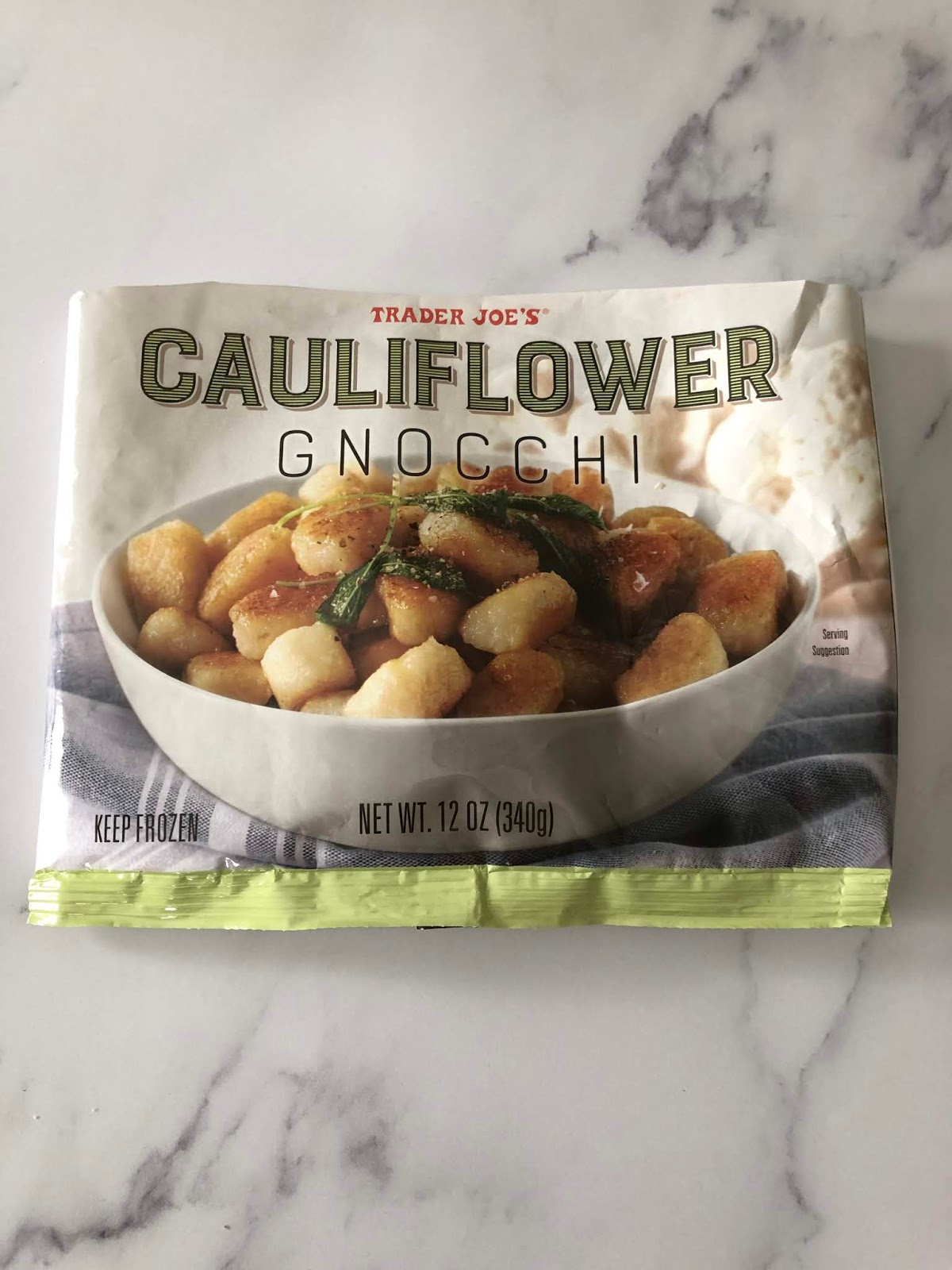 Trader Joe's Cauliflower Gnocchi and Roasted Vegetables with Salmon