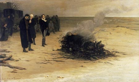 The Funeral of Shelley by Louis Edouard Fournier, 1889