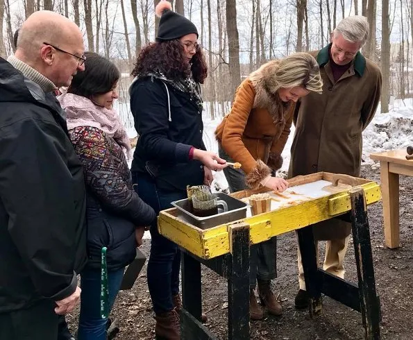King Philippe and Queen Mathilde of Belgium visited a maple syrup sugar shack during their state visit to Canada