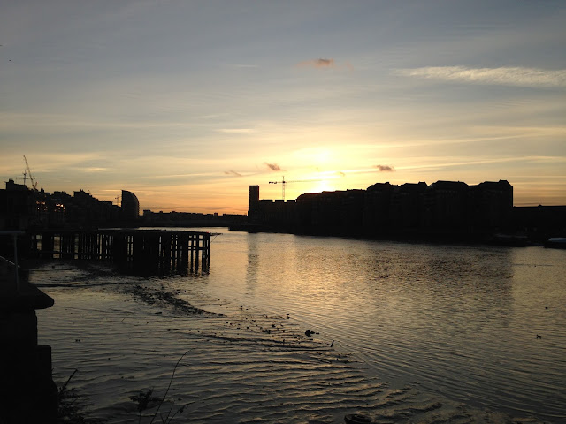 River Thames, looking west into the setting sun