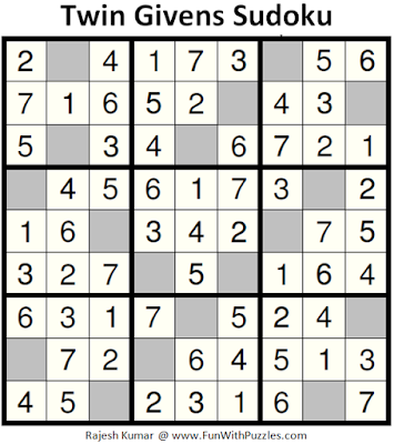 Twin Givens Sudoku (Fun With Sudoku #155) Answer