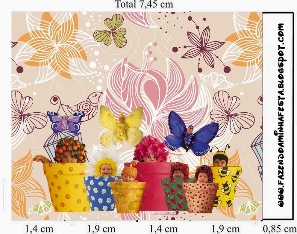 Bebés de Anne Geddes: Etiquetas de Candy bar para Primavera. Etiquetas de Bebés de Anne Geddes para imprimir gratis.