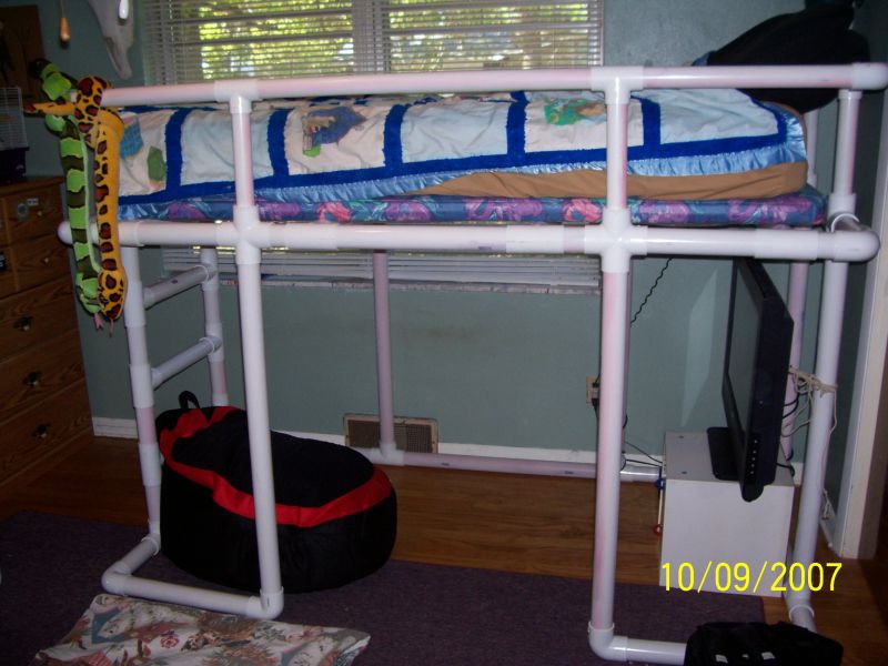 Mark Rehorst's Tech Topics Loft Bed Made From Schedule 40 PVC Pipe
