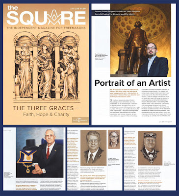 The Square. Lewis Masonic magazine. England. Cover Art and Interview with Travis Simpkins